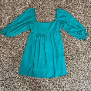 Amanda Uprichard Turquoise Babydoll Dress